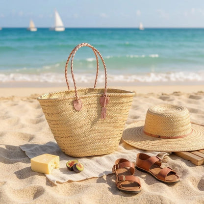 Handcrafted Moroccan Straw Basket – Durable & Stylish