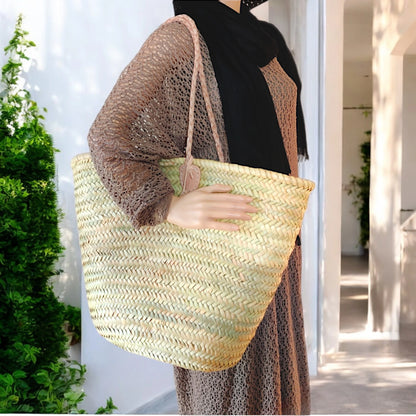 Handcrafted Moroccan Straw Basket – Durable & Stylish