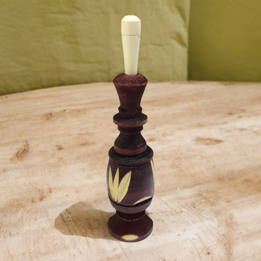 Handcrafted Moroccan Wooden Kohl Bottle – Unique & Eco-Friendly - Brown