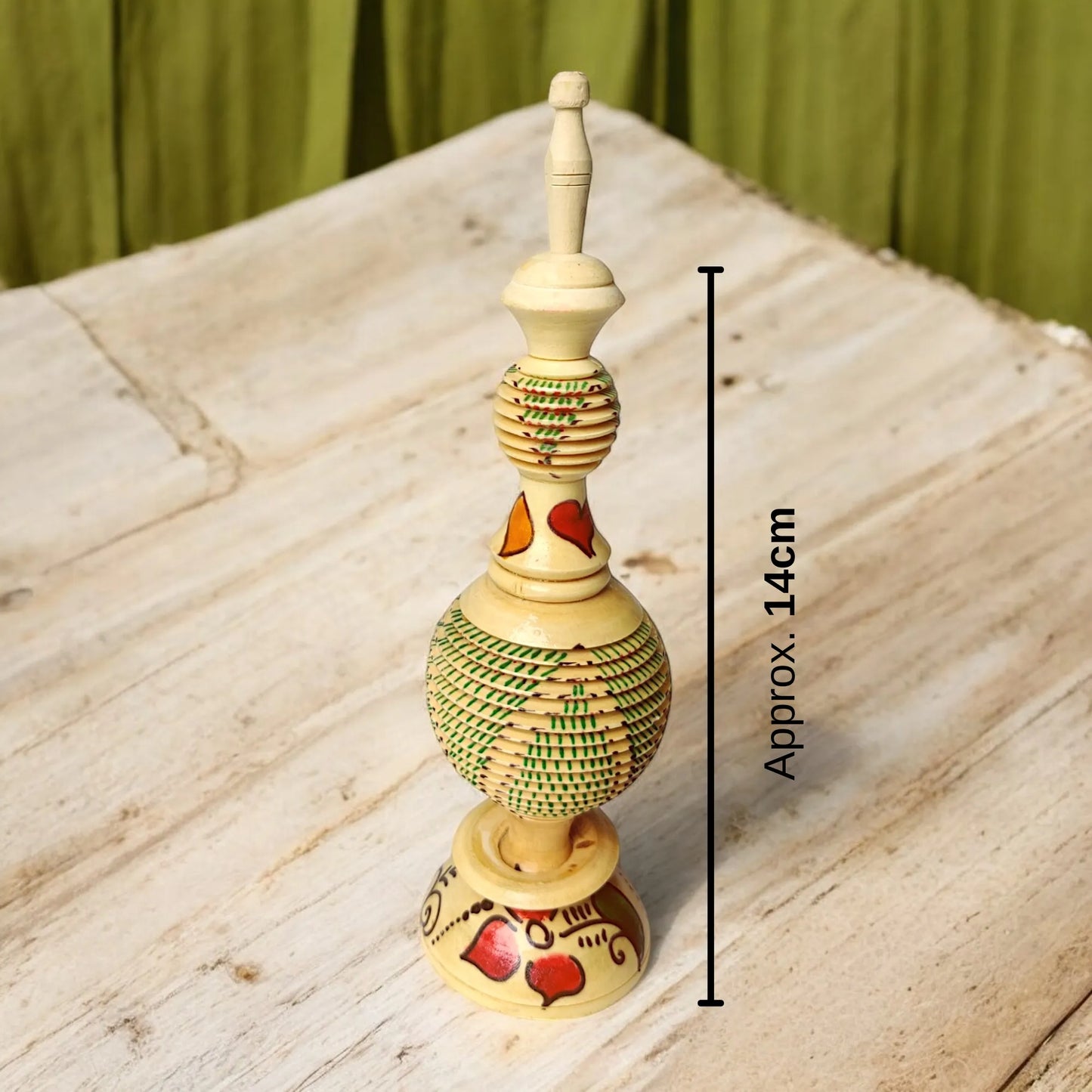 Handcrafted Moroccan Wooden Kohl Bottle – Rustic Elegance