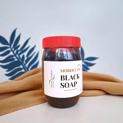 Moroccan Black Soap with Nila Powder – Skin Brightening & Softening