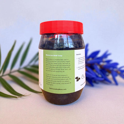 Moroccan Black Soap with Nila Powder – Skin Brightening & Softening