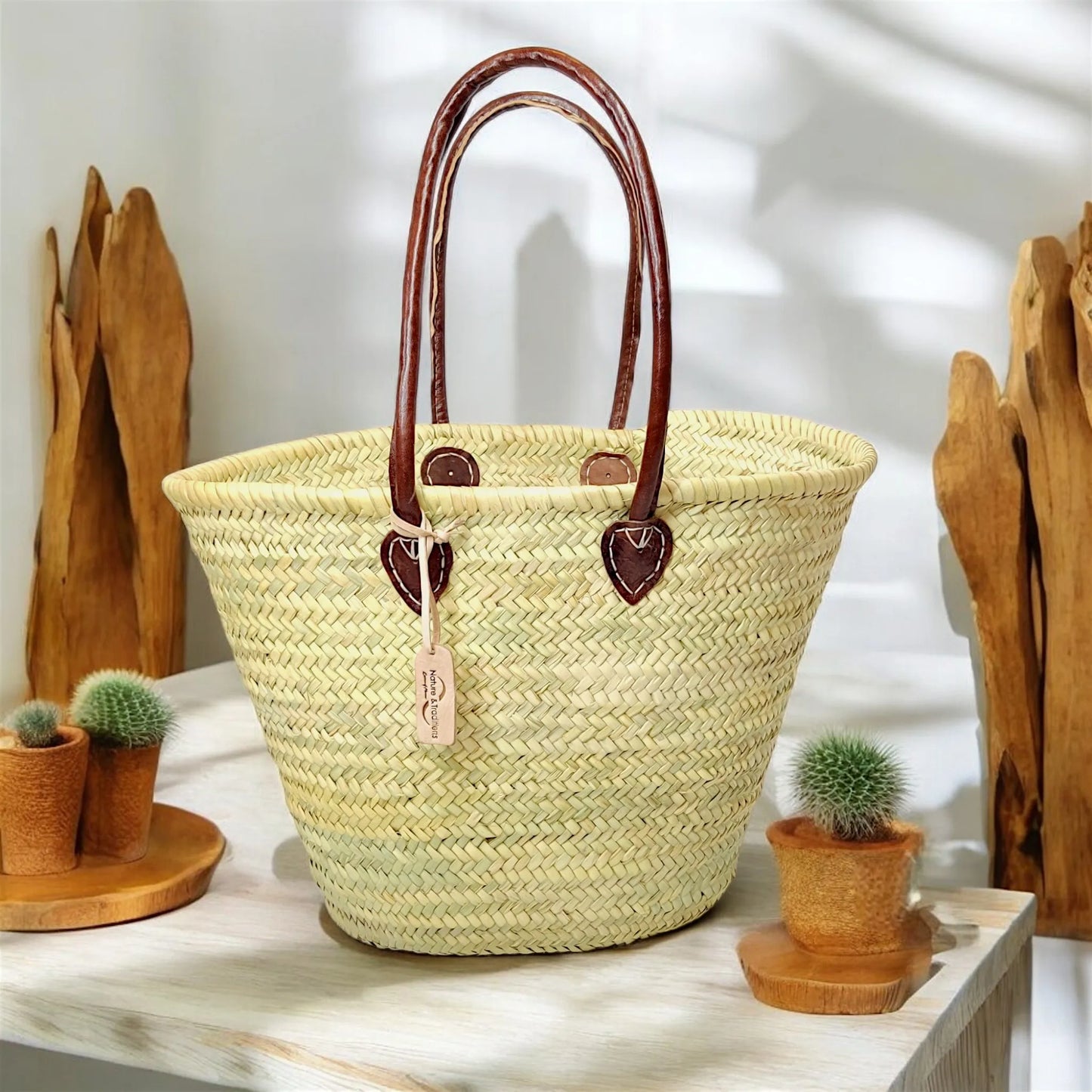 Handcrafted Moroccan Straw Basket – Durable & Stylish