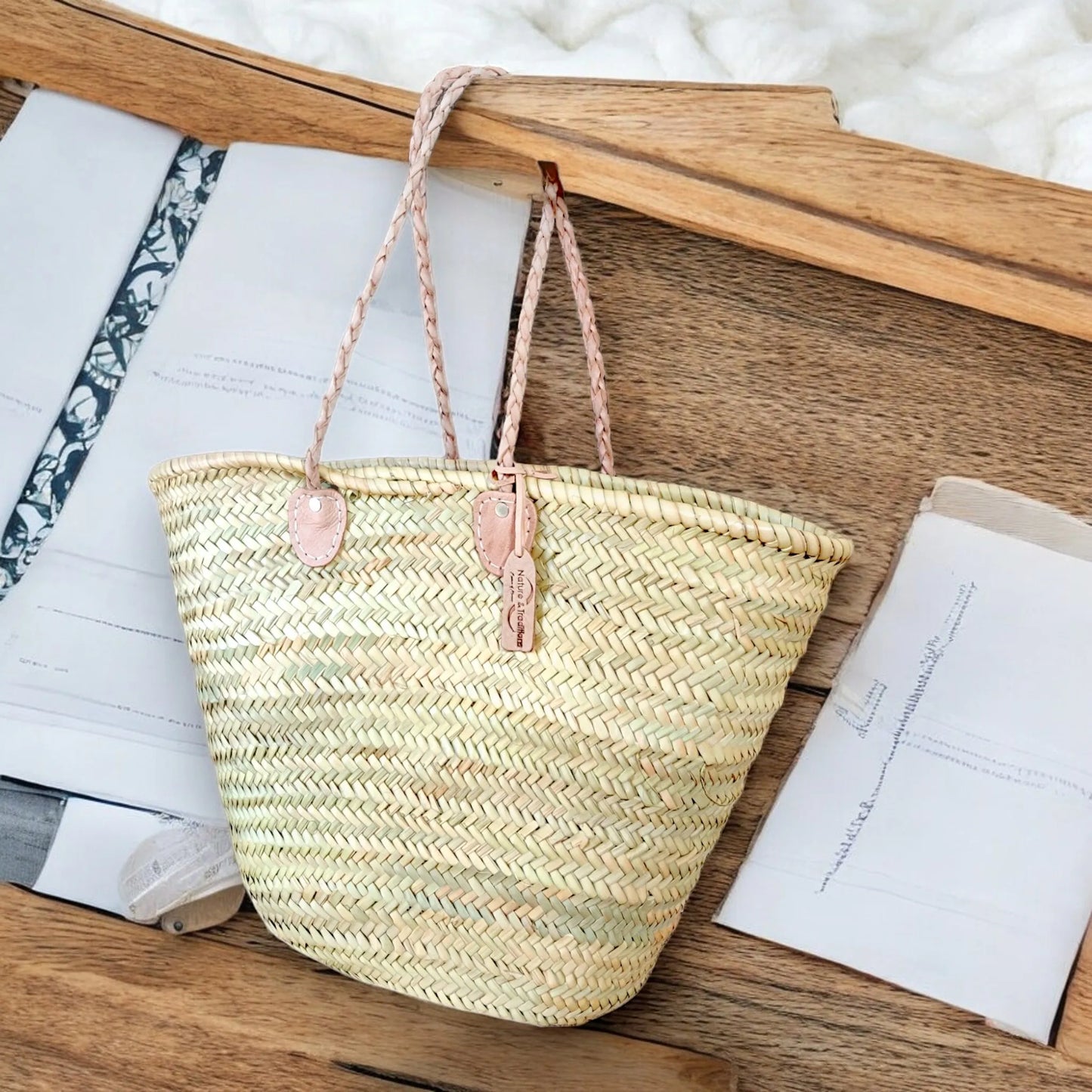 Handcrafted Moroccan Straw Basket – Durable & Stylish