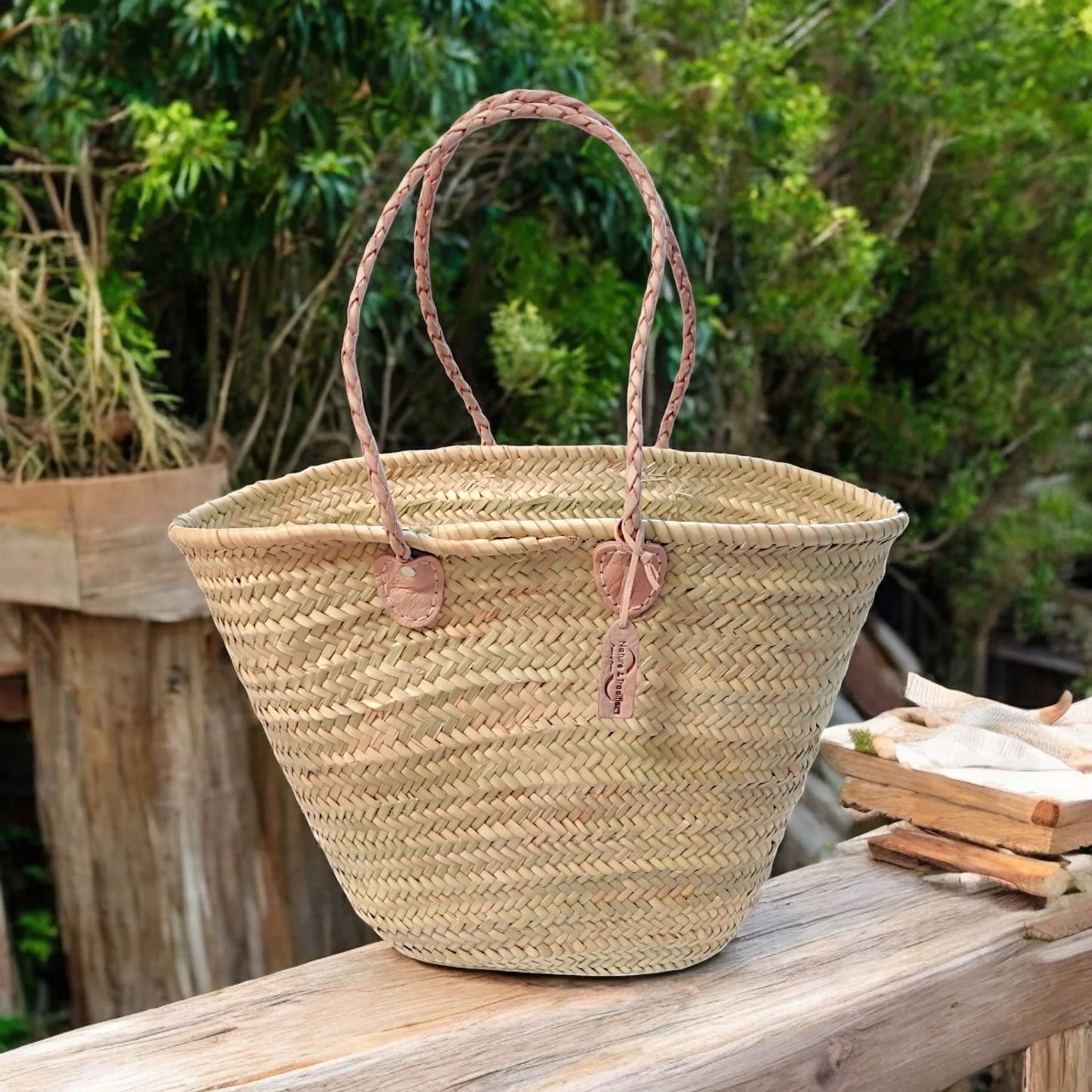 Handcrafted Moroccan Straw Basket – Durable & Stylish